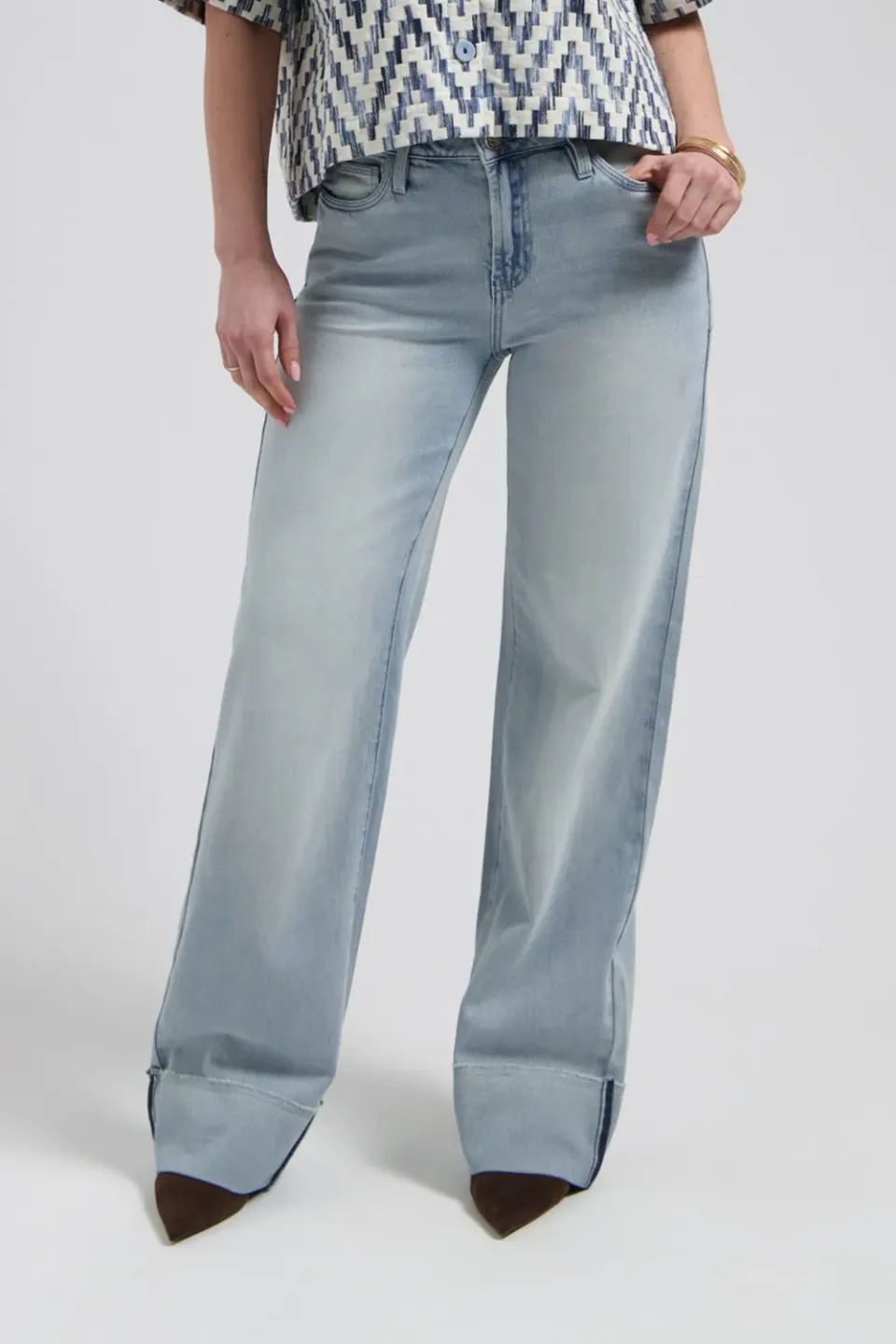 Florez Sophie Straight Roll-Up jeans Crystal Blue