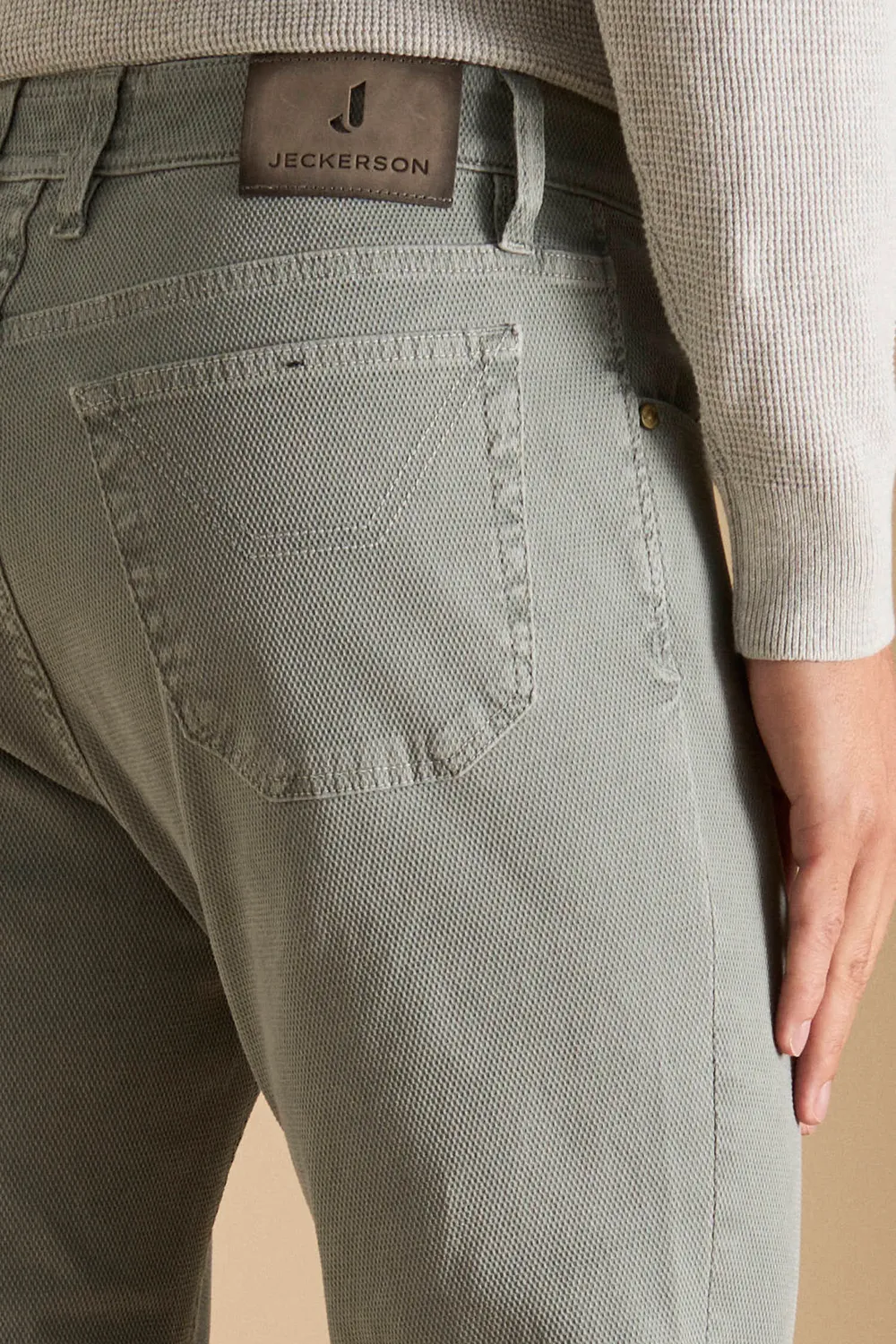 Jeckerson Jordan slim fit broek lichtgrijs katoen