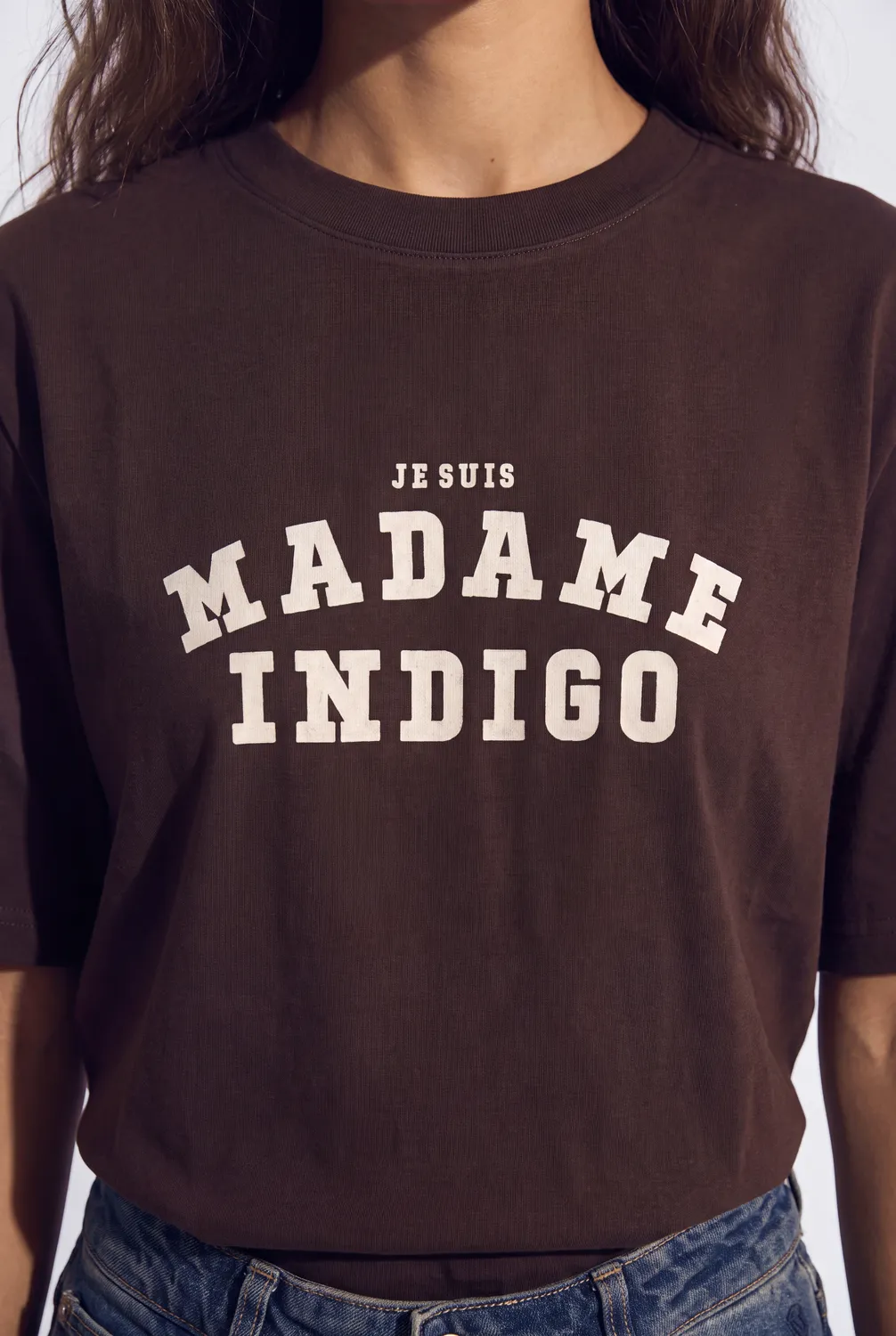 Florez Je suis t-shirt Brown korte mouw relaxed fit