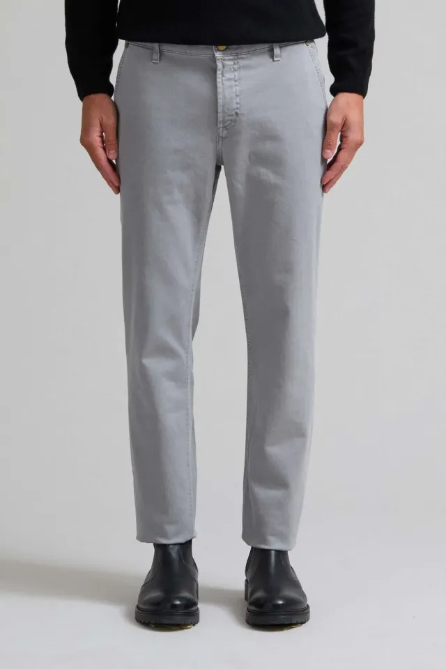 Jeckerson Julius chino broek slim fit lichtgrijs stretch