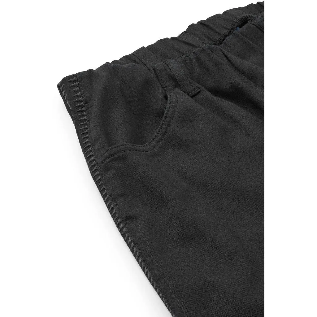 Laurie Patricia Regular cropped broek zwart borduursel satijn