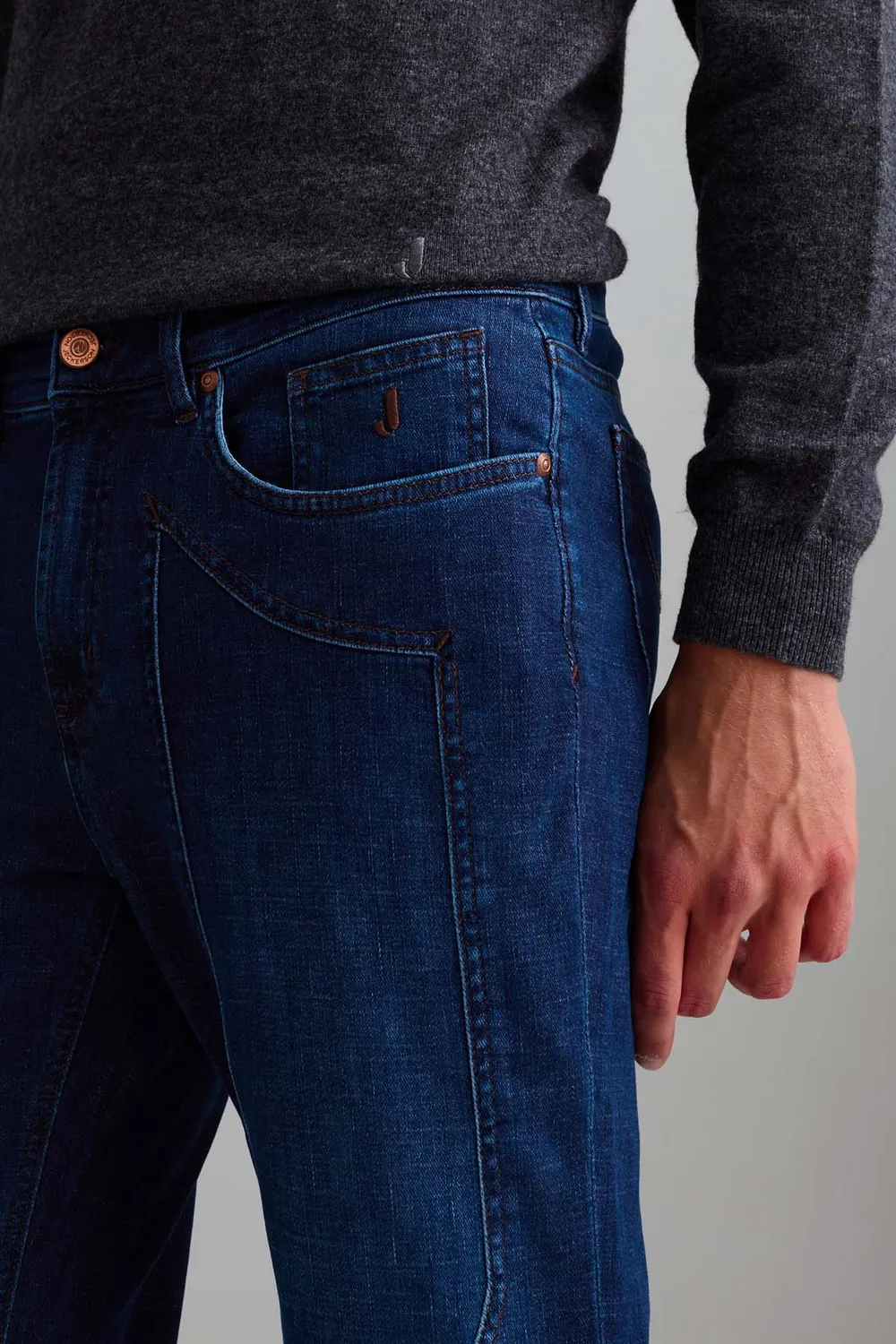 Jeckerson John slim fit jeans heren donkerblauw dirty wash