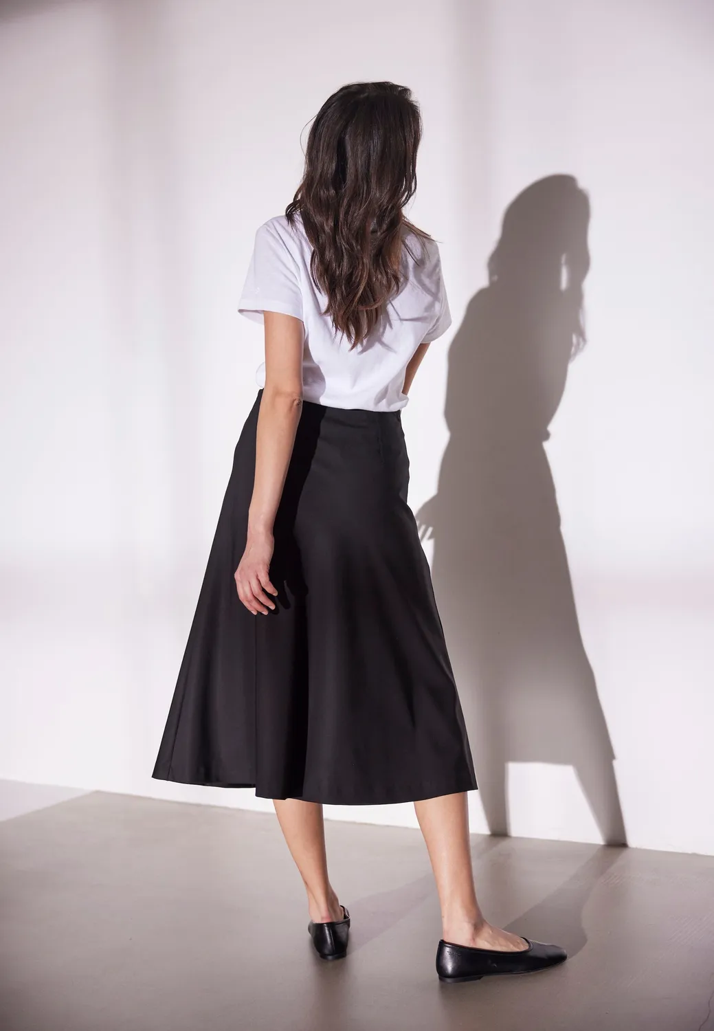 Laurie Abbi lange rok zwart 80 cm stretch