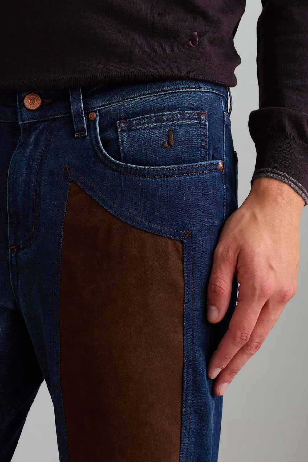 Jeckerson James Alcantara jeans skinny fit donkerblauw denim