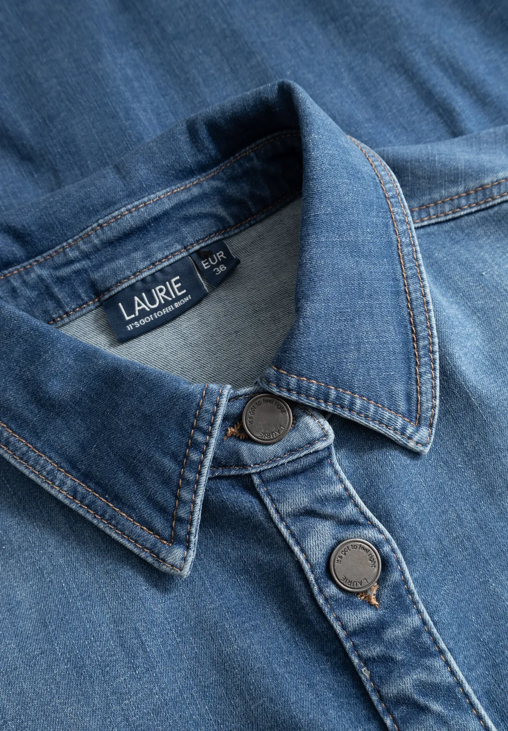 Laurie Mille Shirt Jacket LS denimjack washed blue stretch