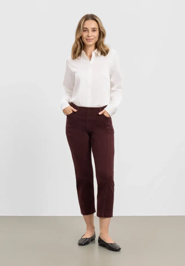 Laurie Piper Pure Regular CL broek dark plum cropped