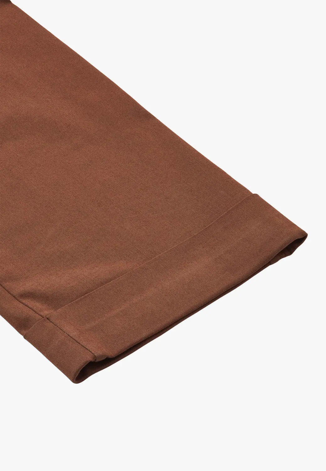 Laurie Phoebe Turn-Up broek Downtown Brown katoensatijn