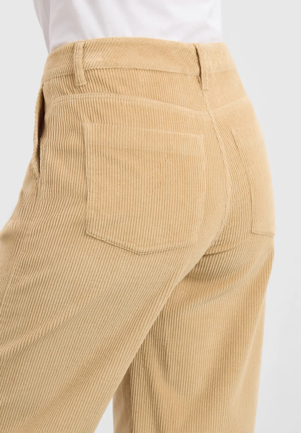 Laurie Charm Loose Corduroy ribbroek cafe latte medium
