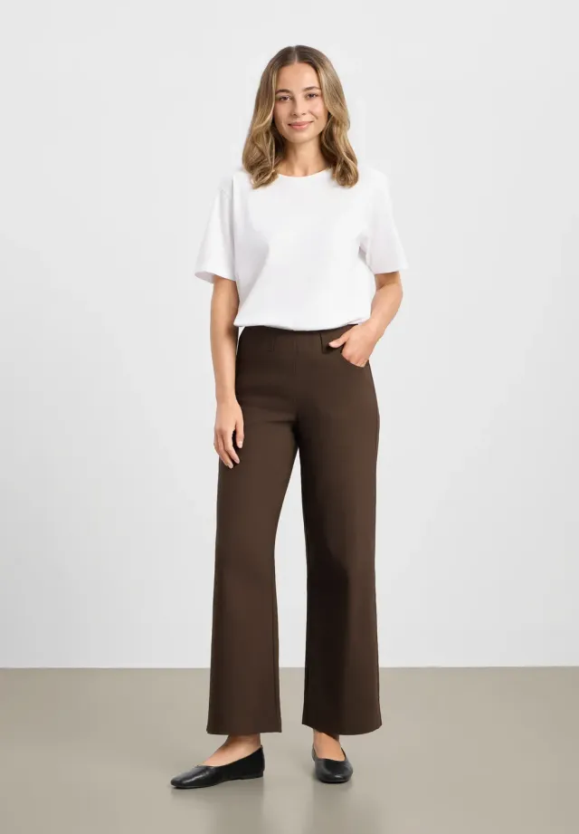 Laurie Donna Loose SL broek brown wijd