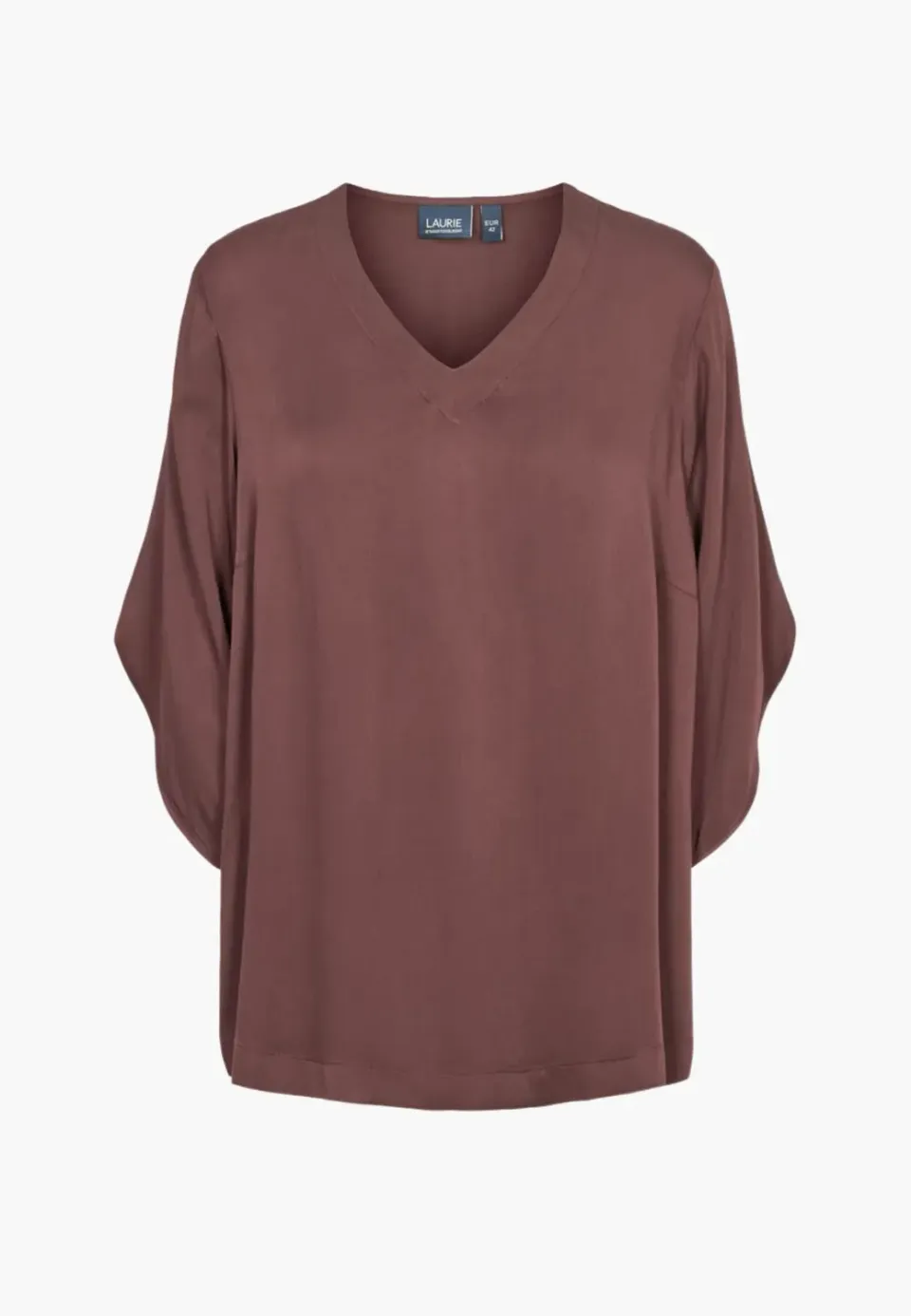 Laurie Nelly blouse donkerpaars 3/4 mouw