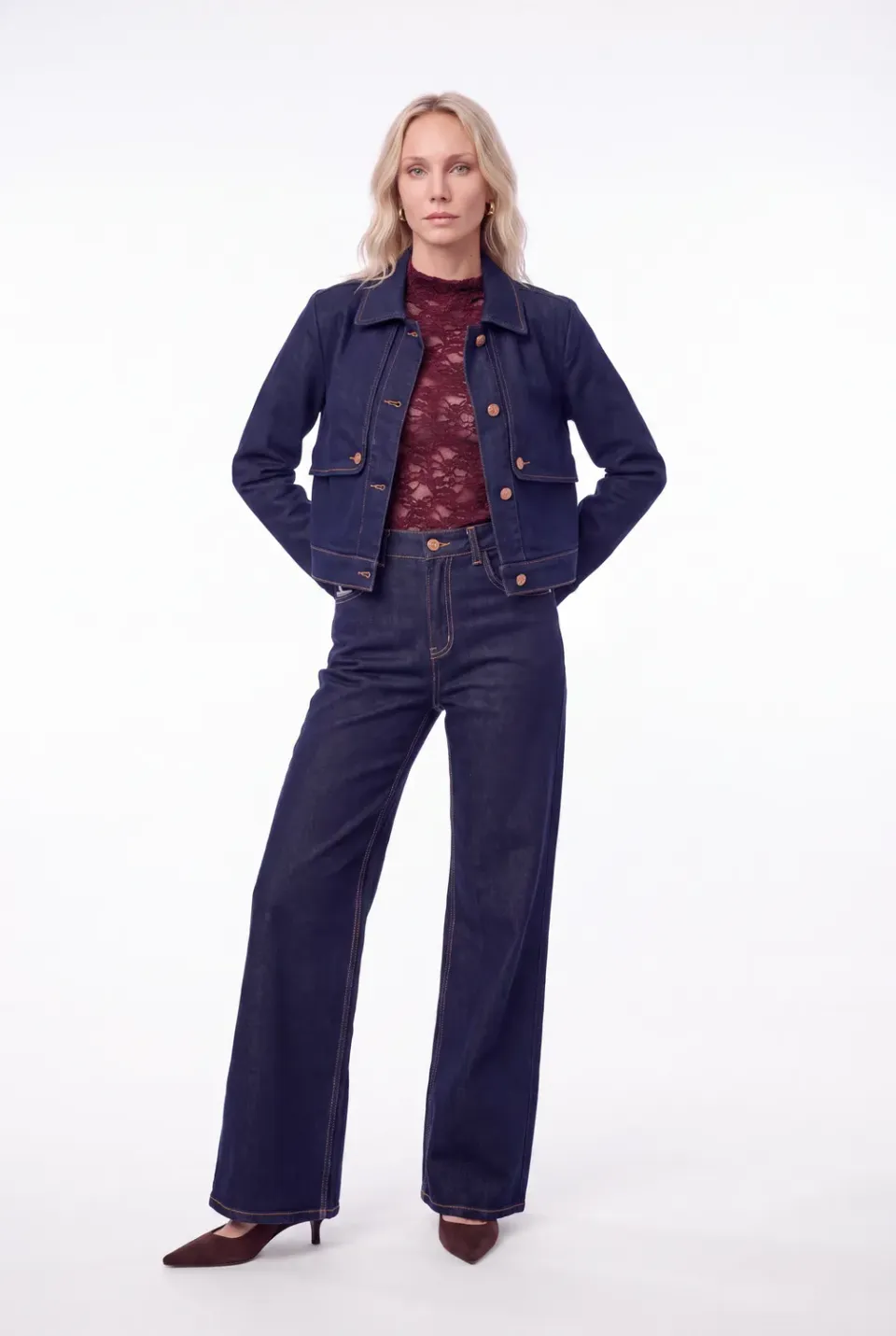 Florez Zoe straight jeans donkerblauw