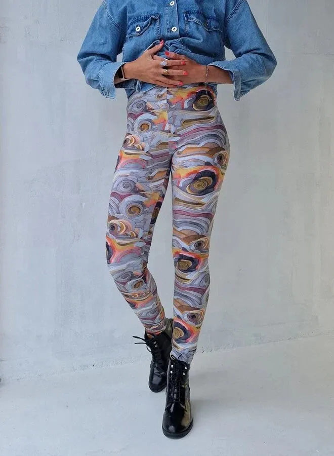 Langeleggings extra lange legging grafisch lengtemaat 36 katoen