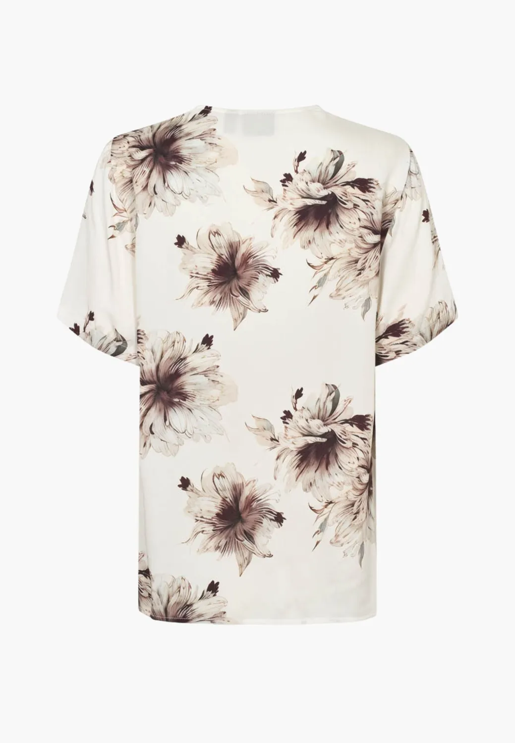 Laurie Naja blouse Bloom Plum Print korte mouw viscose