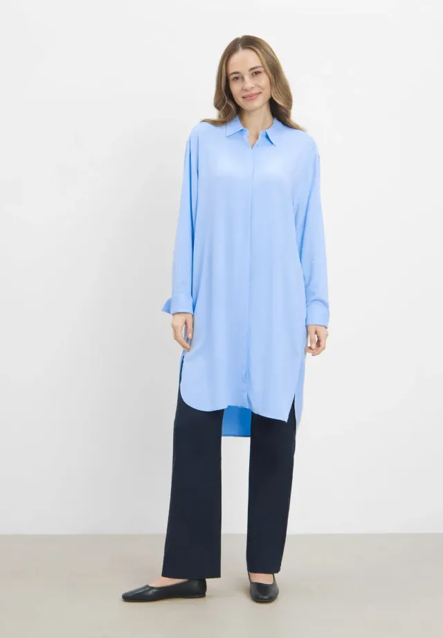 Laurie Veronica Long overhemd Blue Sky viscose