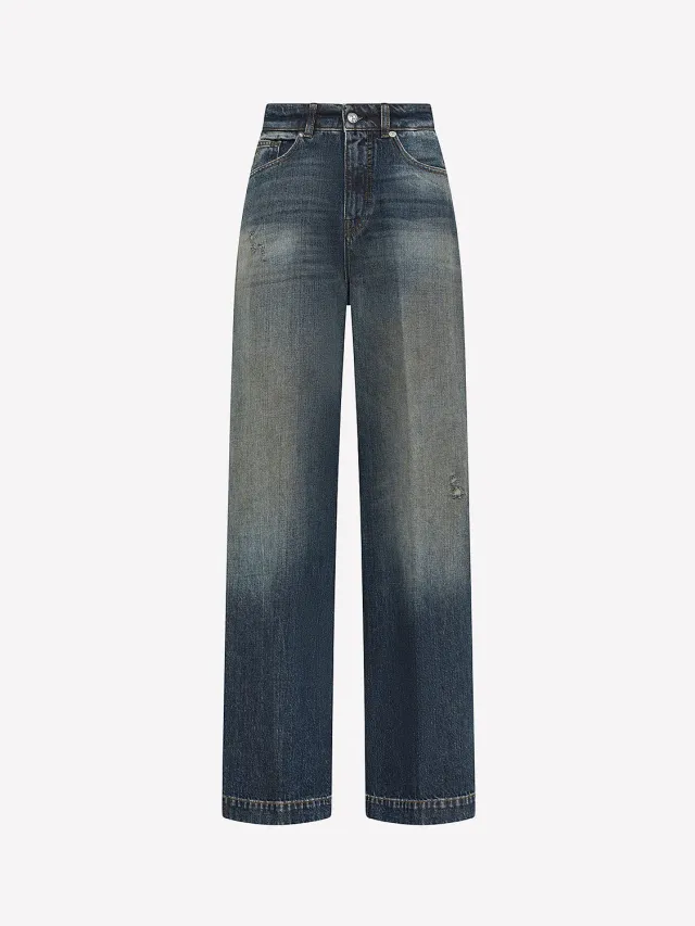 Nine In The Morning Audry Relaxed Jeans Navy rigid denim