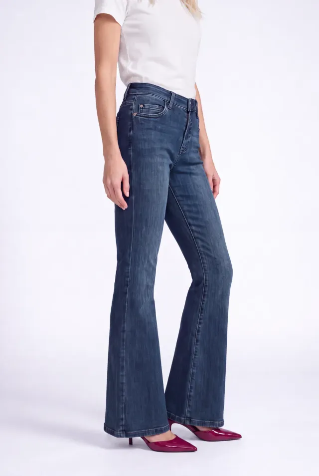 Florez Chloé flared jeans Dark Blue mid-waist