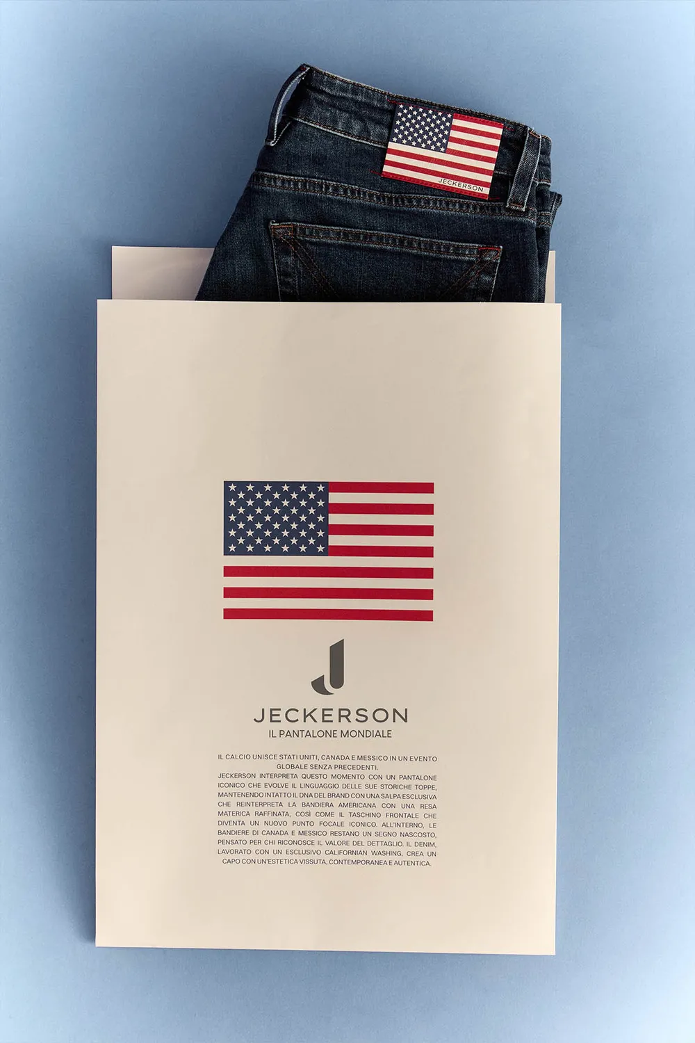 Jeckerson Il Pantalone Mondiale Toppa Denim jeans slim fit zandblauw