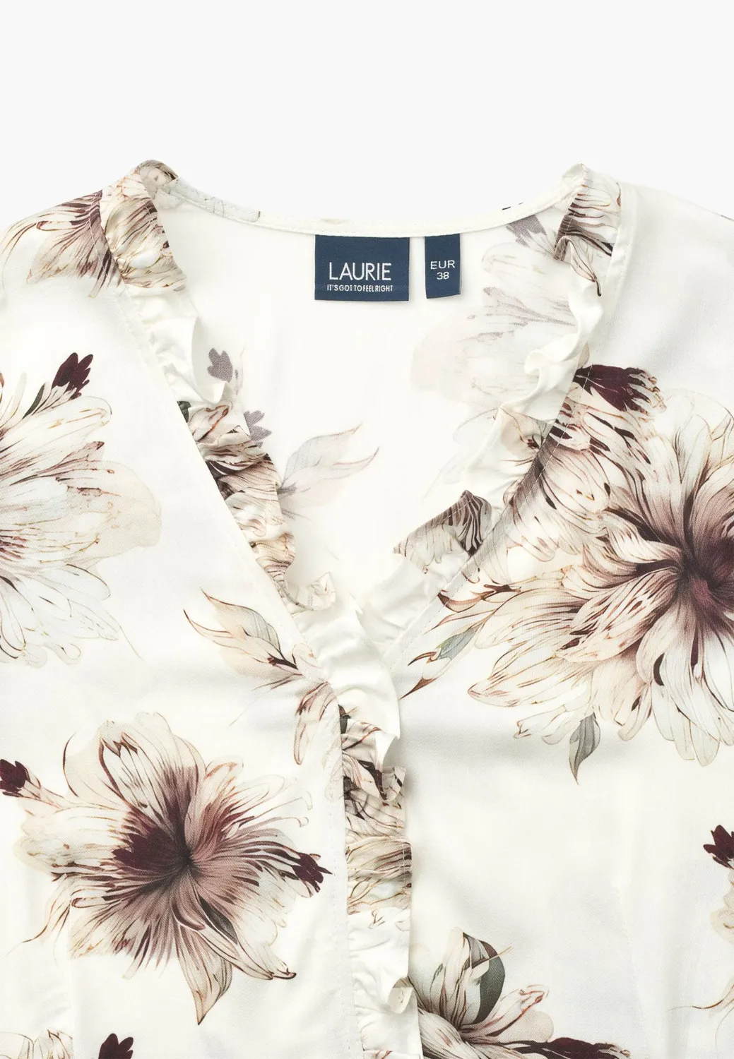 Laurie Naja blouse Bloom Plum Print korte mouw viscose