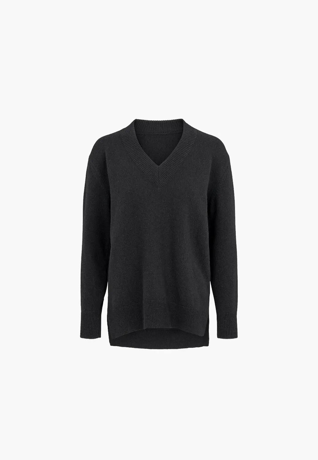 Laurie Iza 101167 sweater zwart wol V-hals