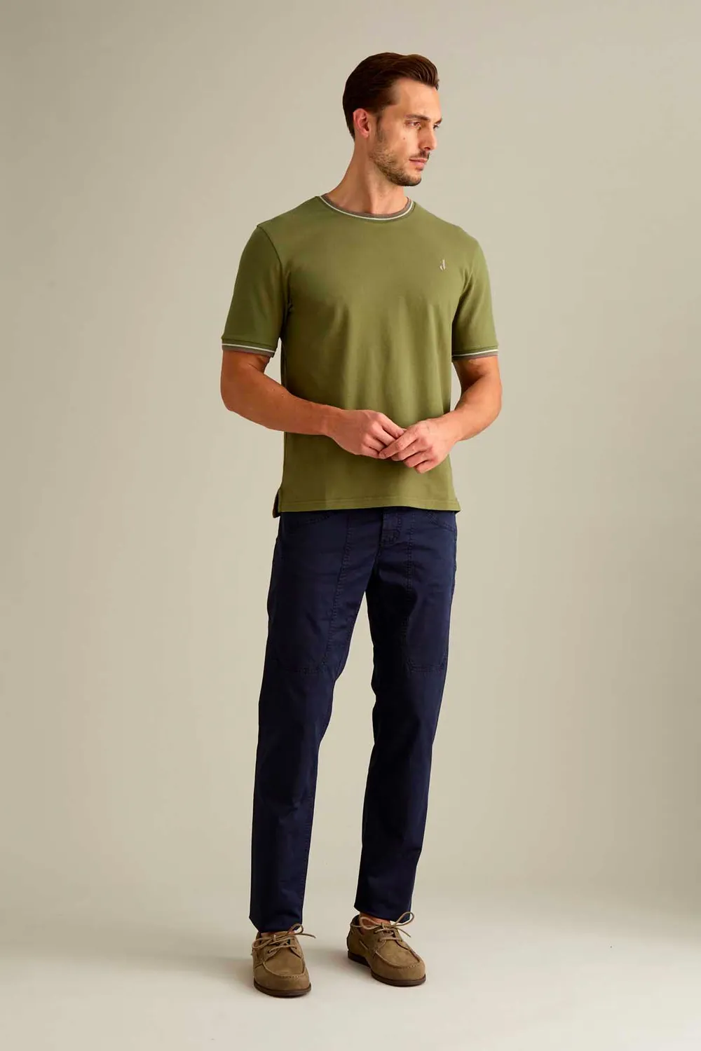 Jeckerson John slim fit broek donkerblauw satijn