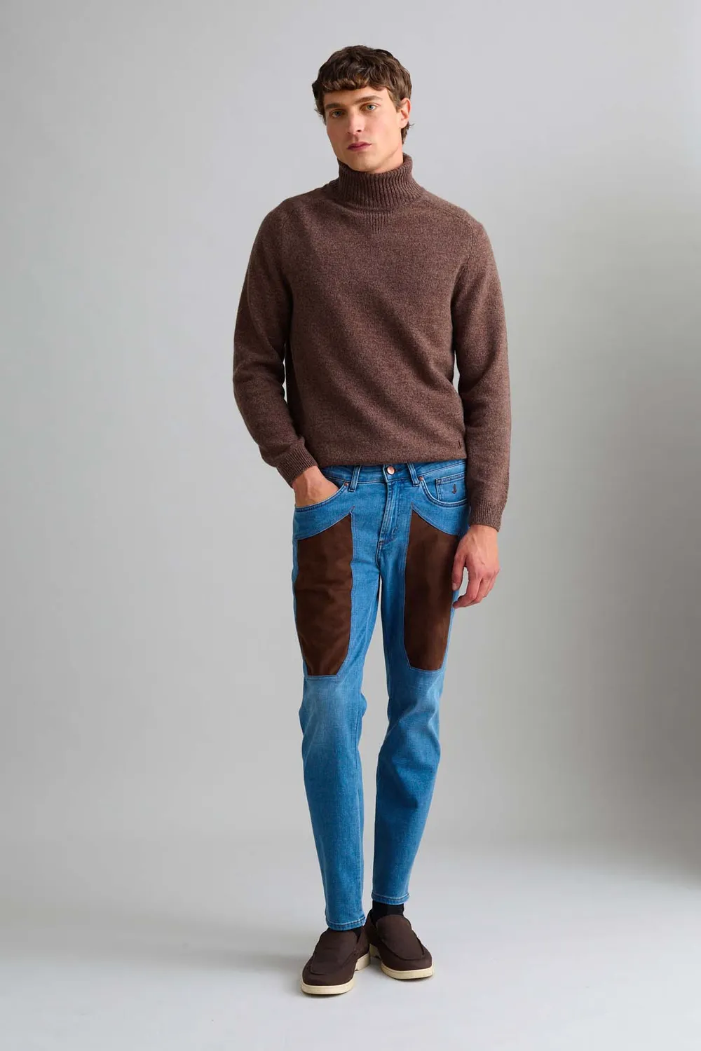 Jeckerson James Skinny Jeans Lichtblauw Bruin