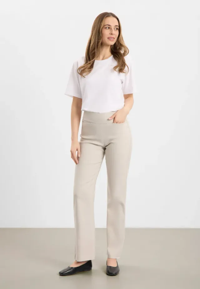 Laurie Thea Straight ML broek grey sand stretch
