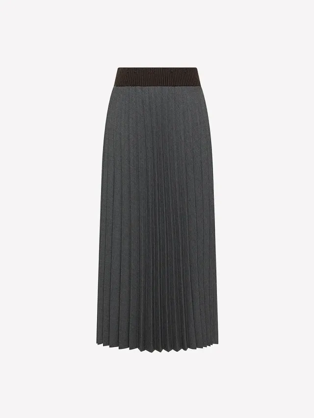 Nine In The Morning Elise plooirok midi dames beige