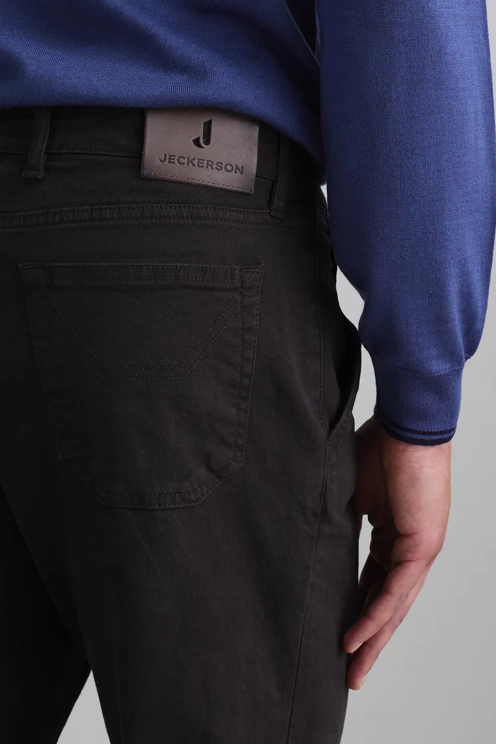 Jeckerson Julius slim fit chino bruin gabardine
