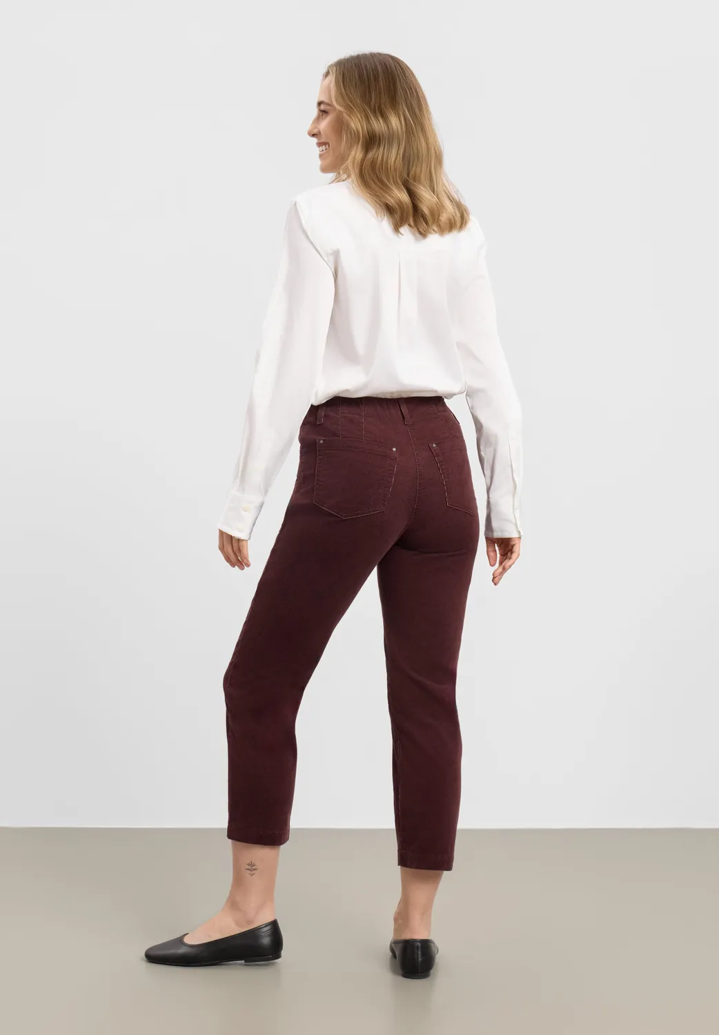 Laurie Piper Pure Regular CL broek dark plum cropped