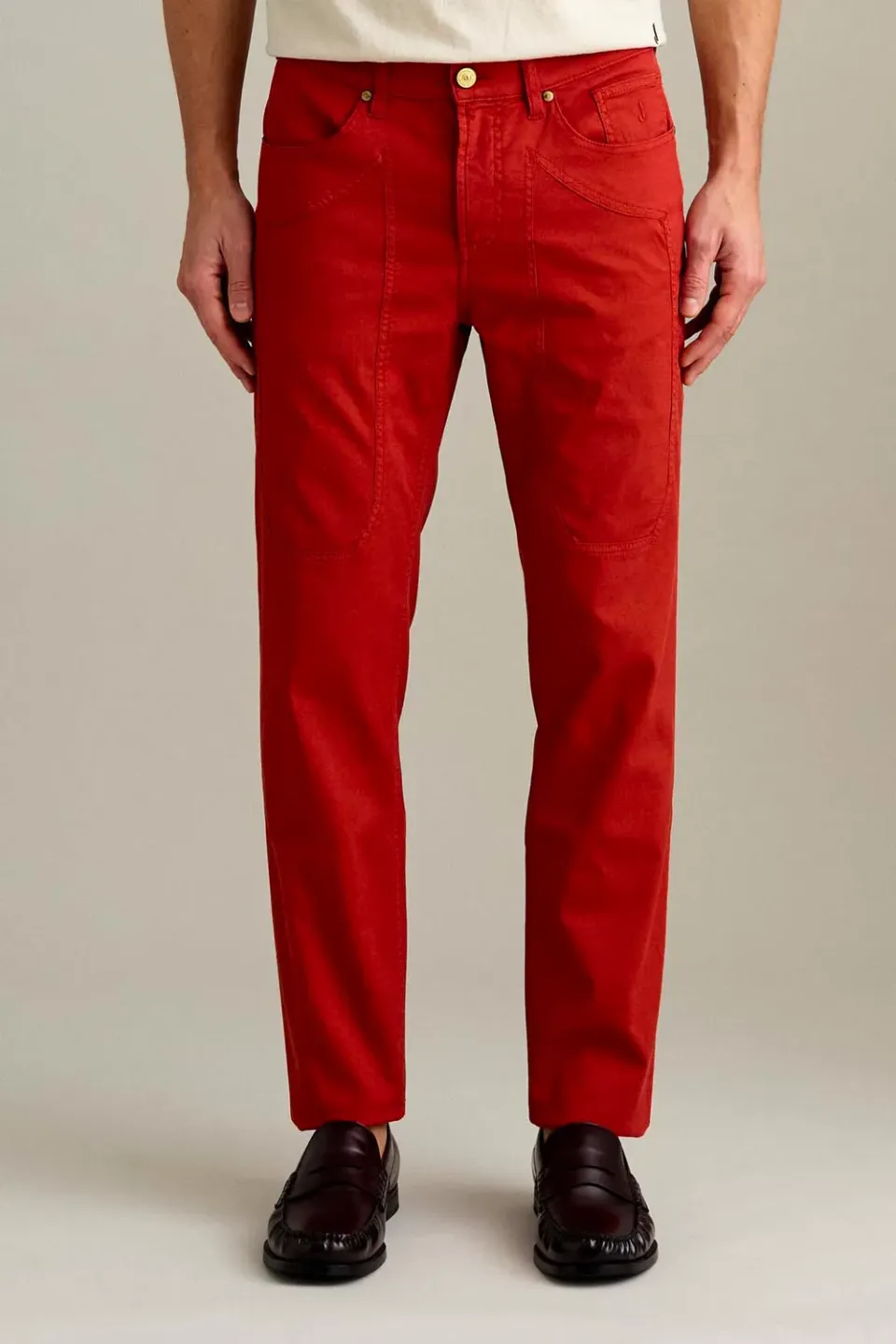 Jeckerson John Broek Donkeroranje Slim Fit Katoen