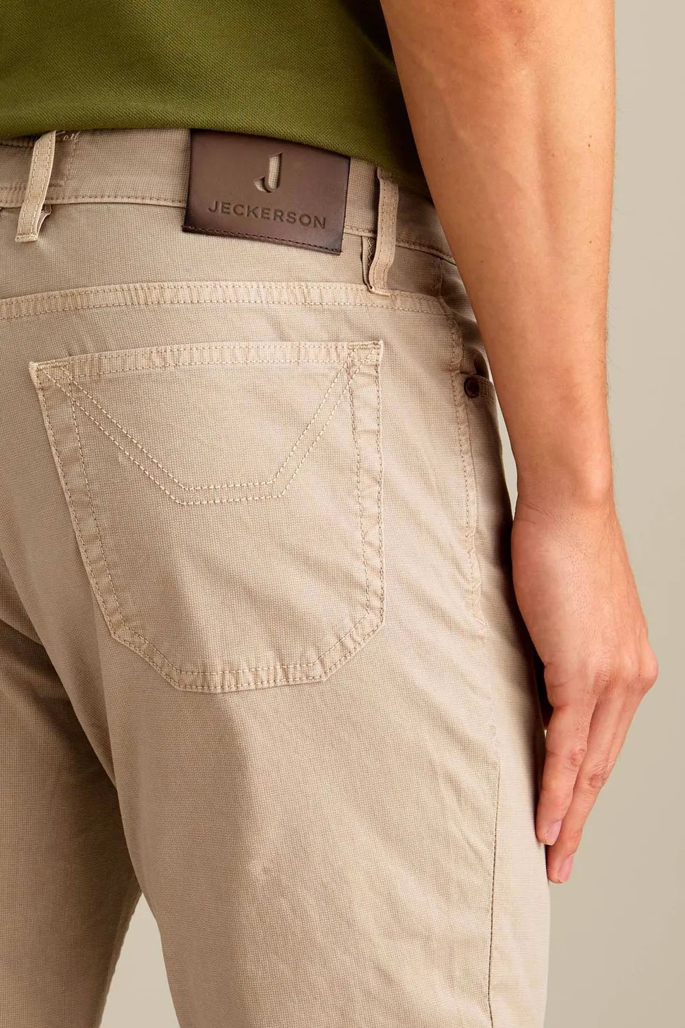 Jeckerson Jordan broek beige cemento slim fit
