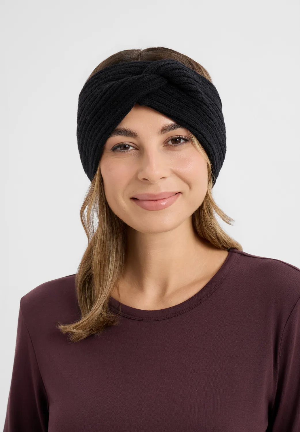 Laurie hoofdband haarband Black wol one size