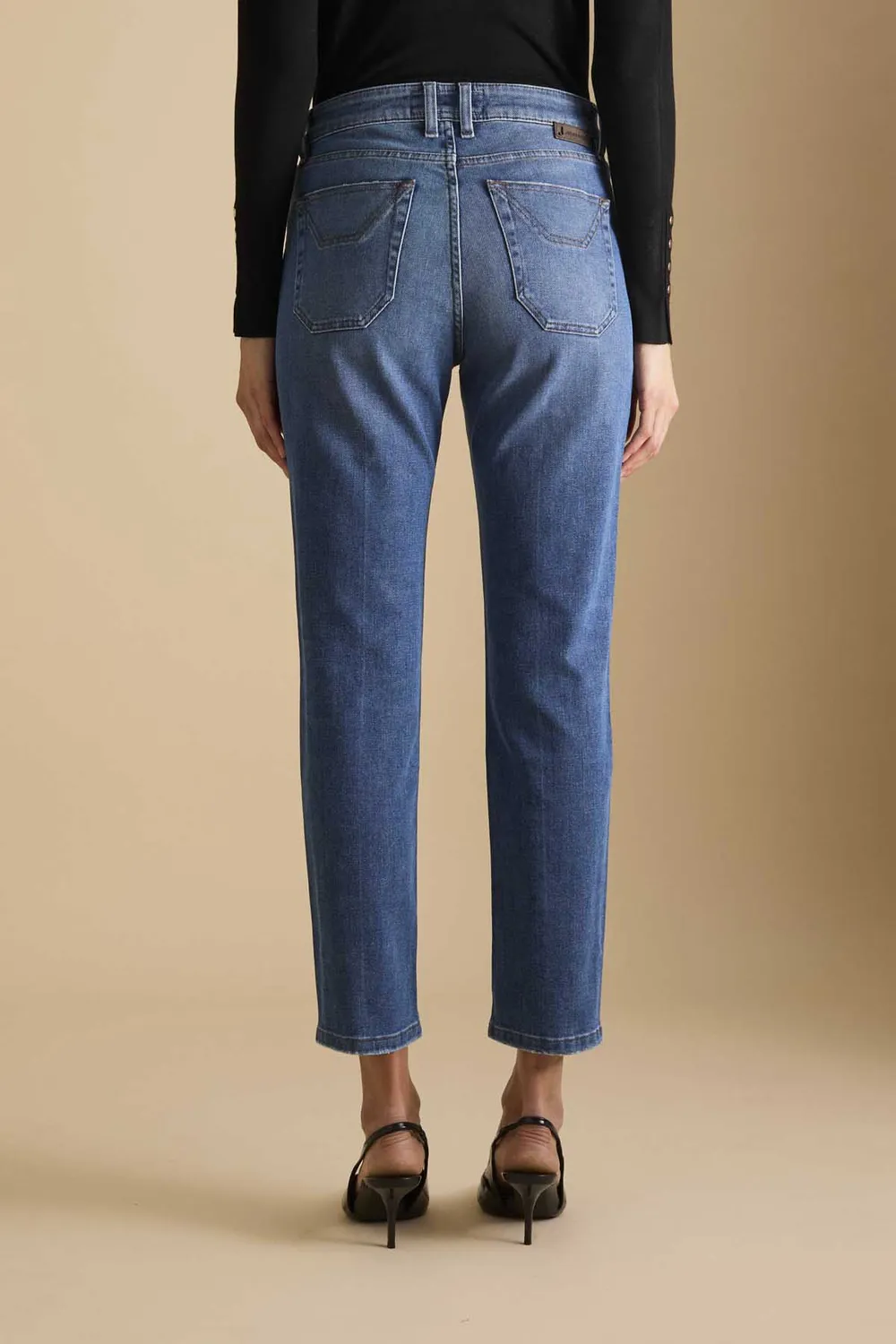 Jeckerson Jacqueline slim fit damesjeans blauw