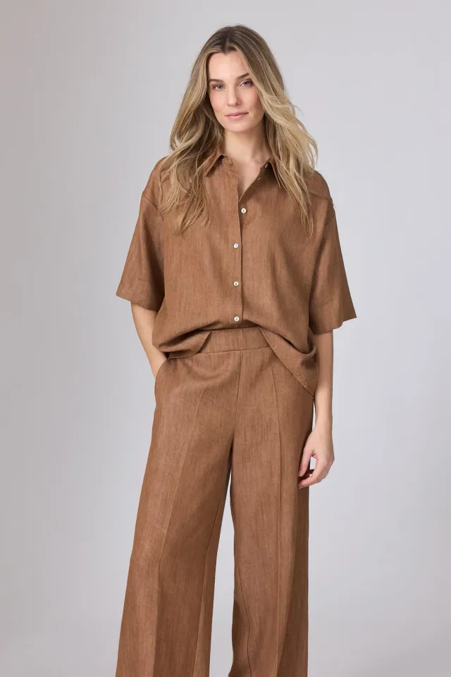 Corel Mila Lyocell blouse tabacco boxy S-XL