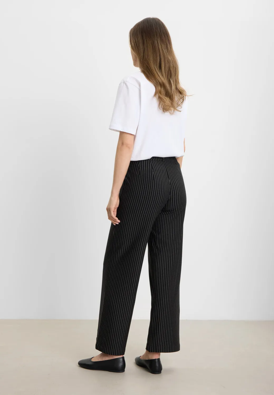 Laurie Donna Loose SL broek Black Stripe Brushed warm
