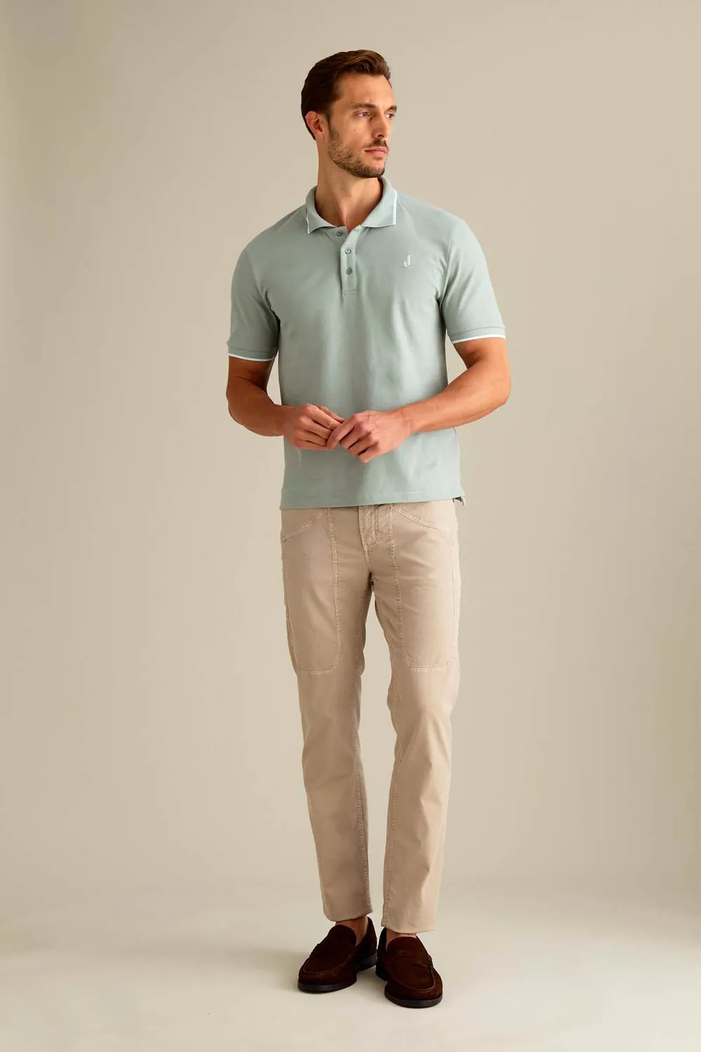 Jeckerson John slim broek beige cemento old-wash
