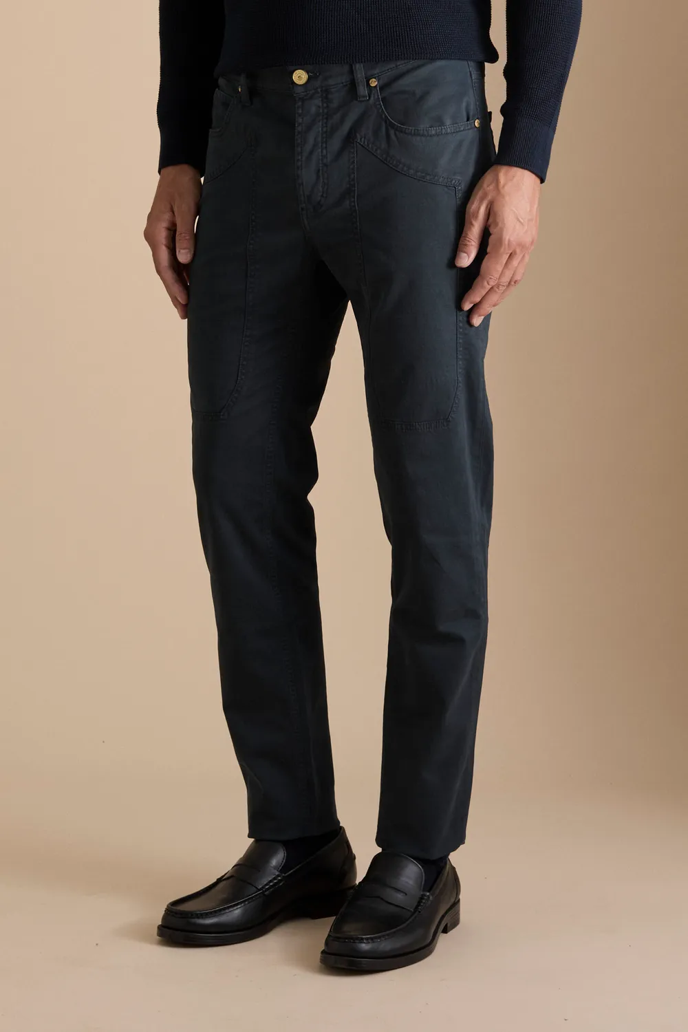 Jeckerson Jax broek donkerblauw slim fit stretch
