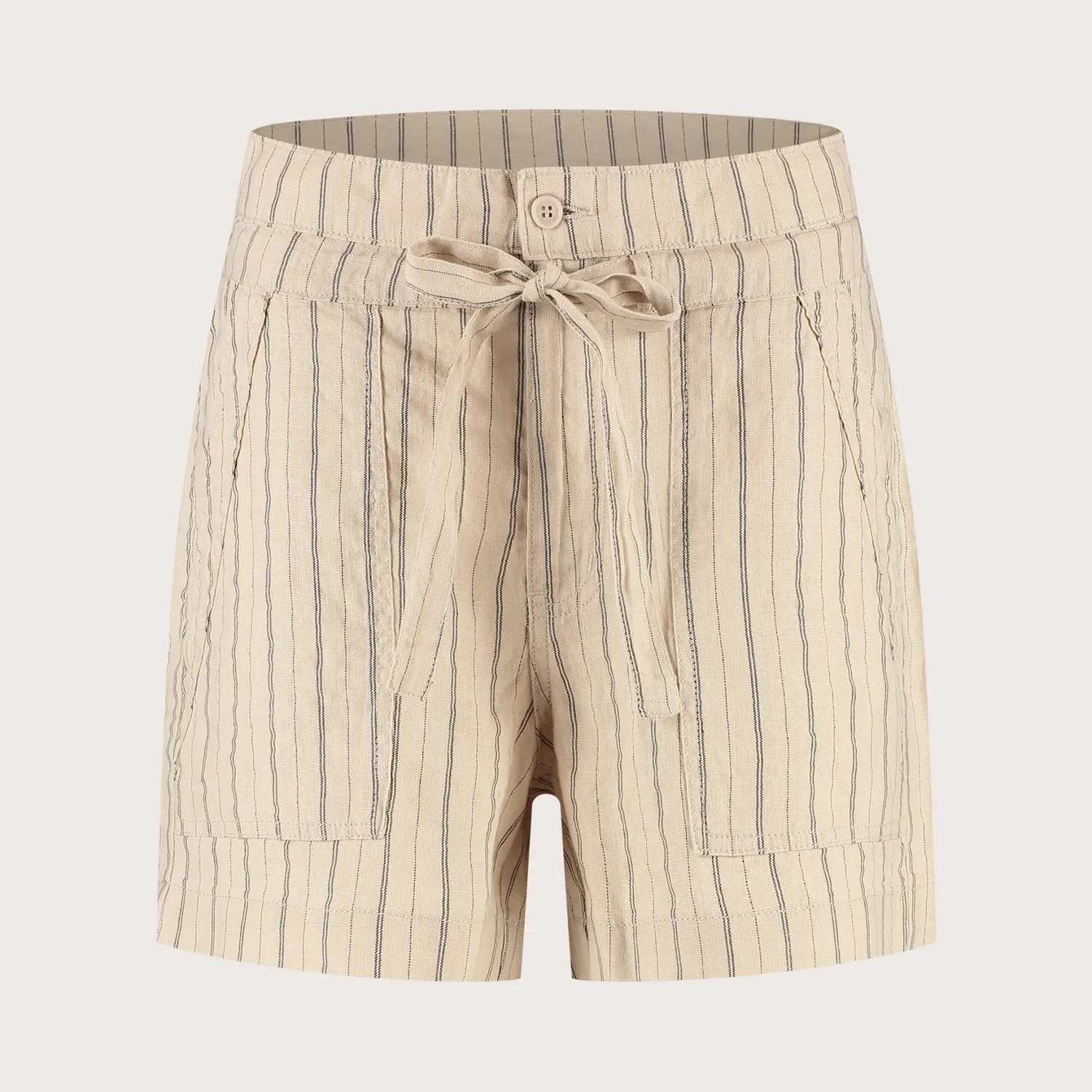 Florez Lona short linnenmix natural stripe