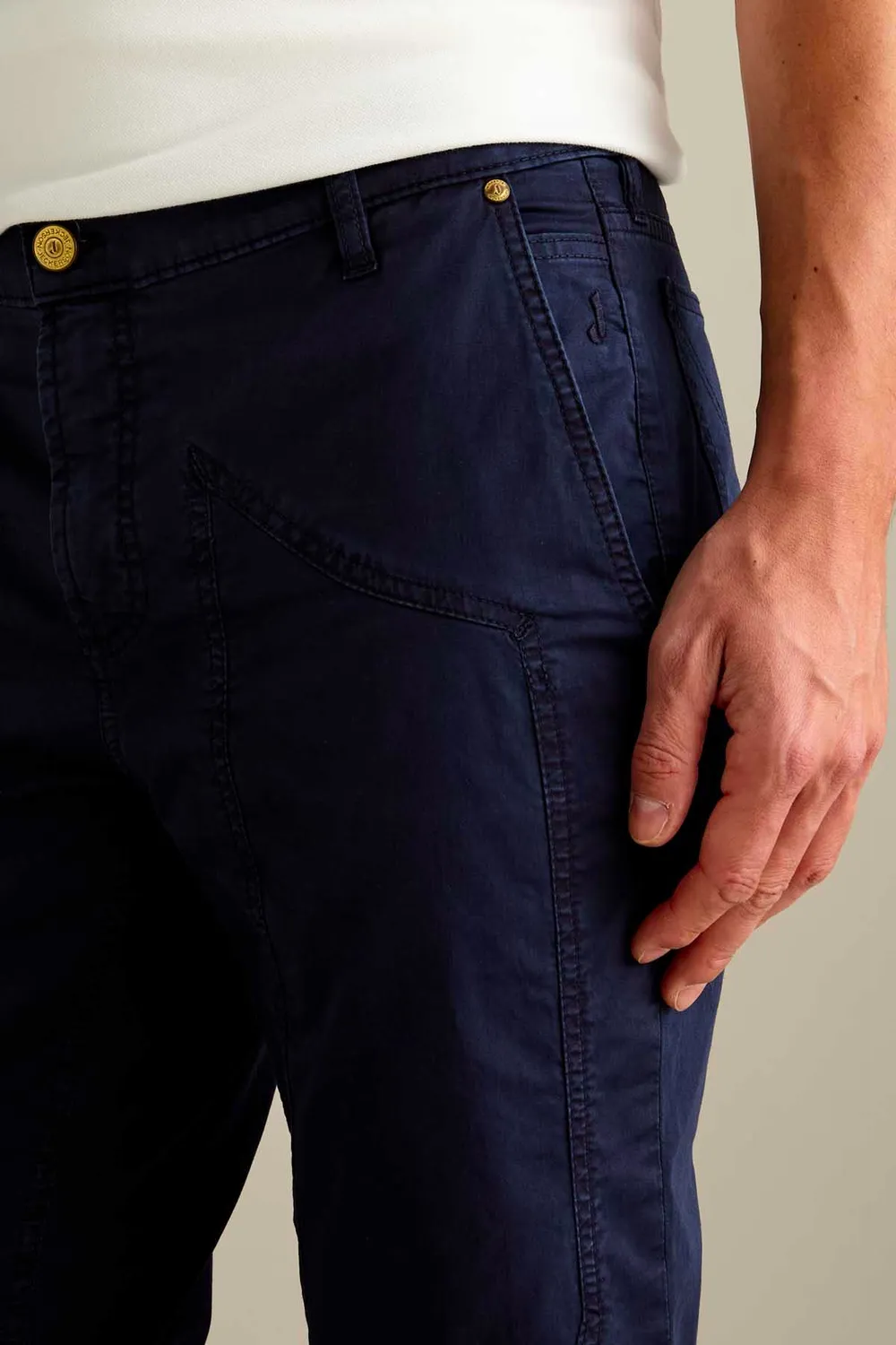 Jeckerson Jevon slim fit broek donkerblauw satijn