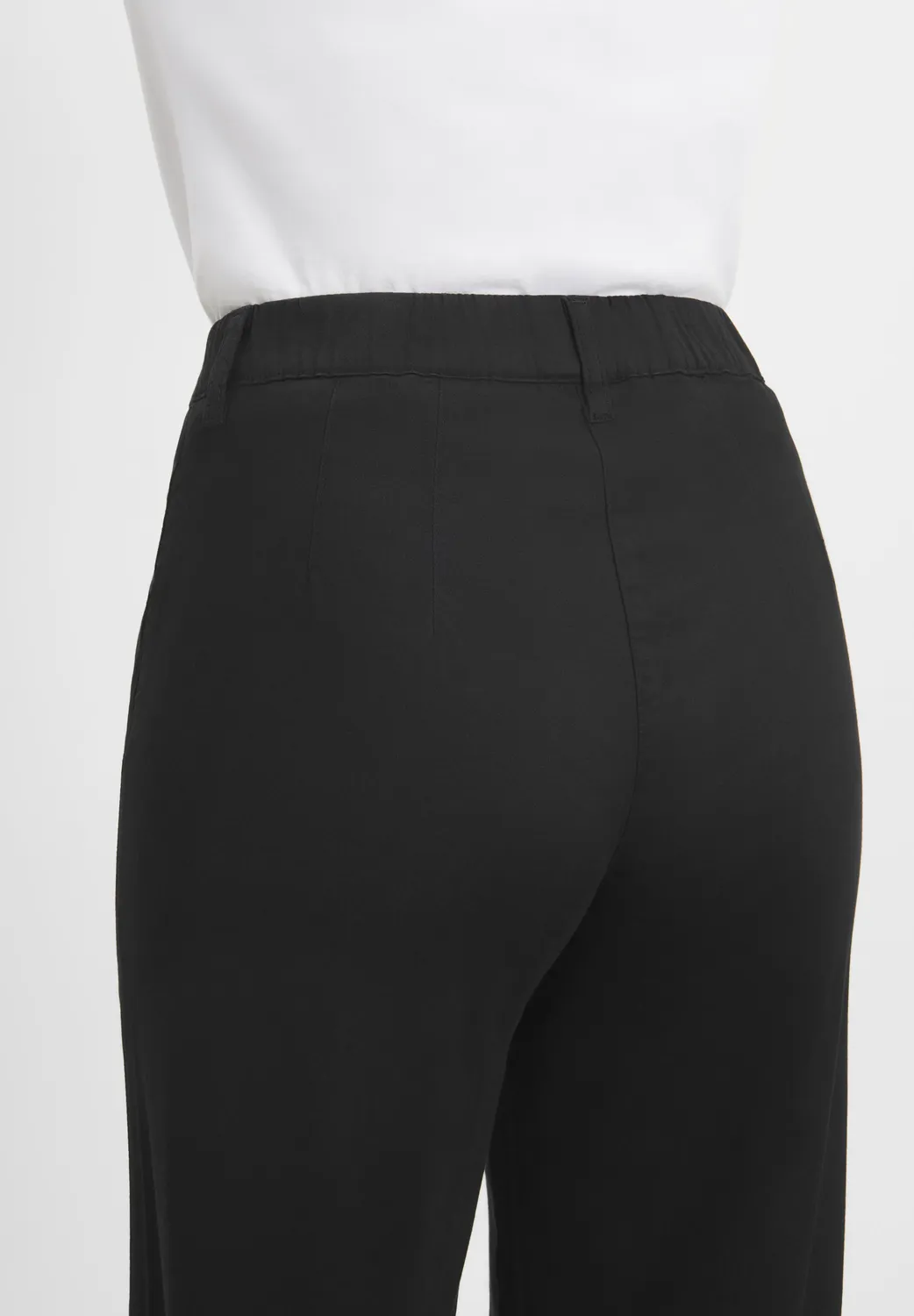 Laurie Donna Loose broek Black brushed medium stretch