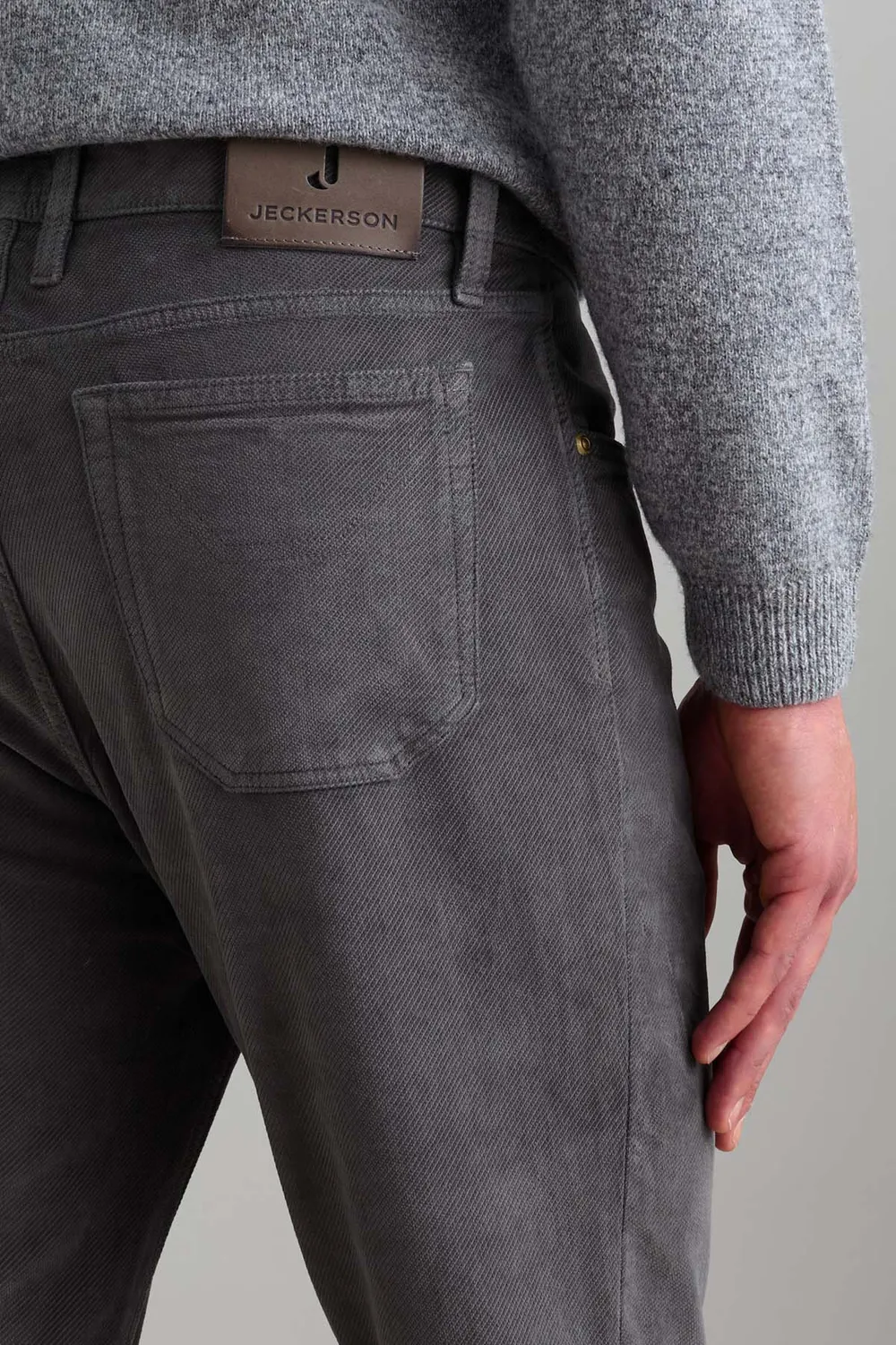 Jeckerson Jordan fluwelen broek slim fit staalgrijs