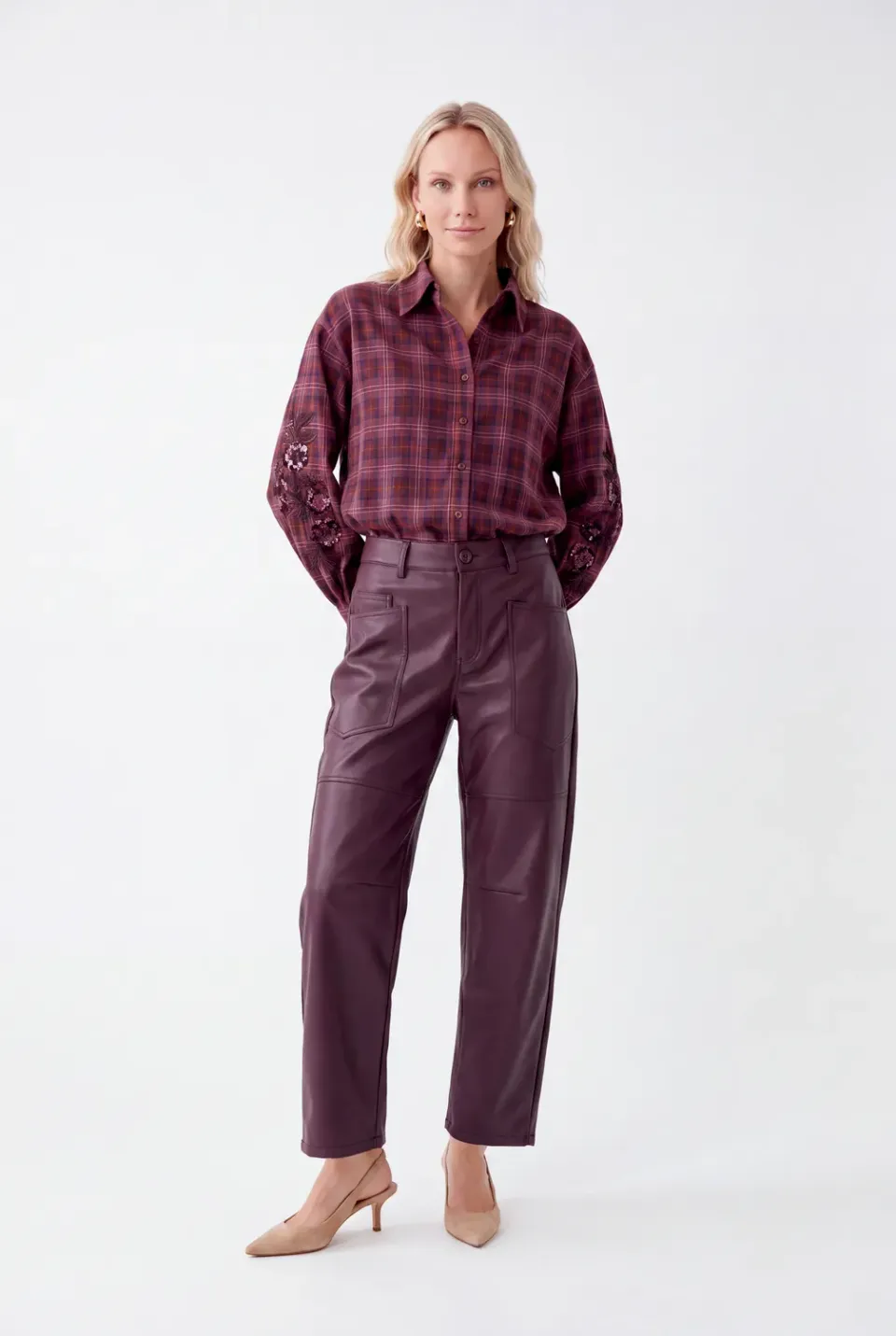 Florez Mandy broek fudge PU barrel fit