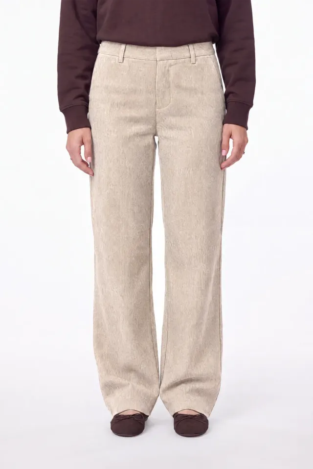 Florez Loiza Trousers pantalon Classic beige hoge taille