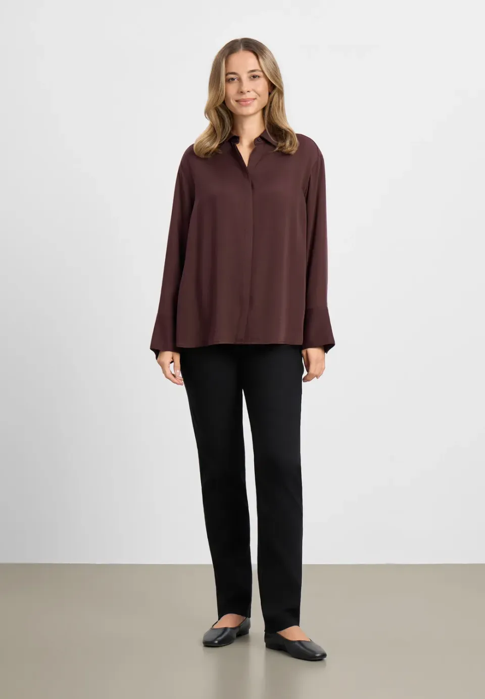 Laurie Viol dames shirt Dark Plum viscose oversized