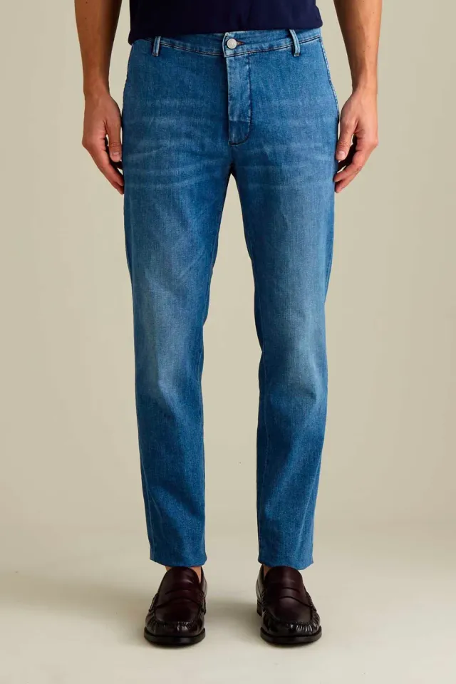 Jeckerson Jack slim fit chino blauw denim