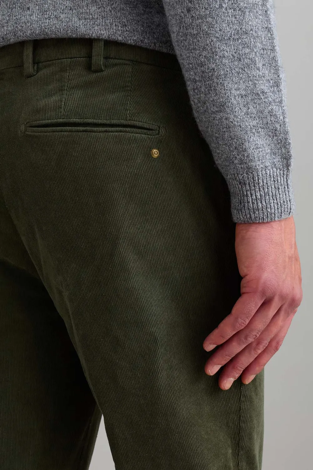 Jeckerson Jarl chino broek donkergroen slim fit fluweel