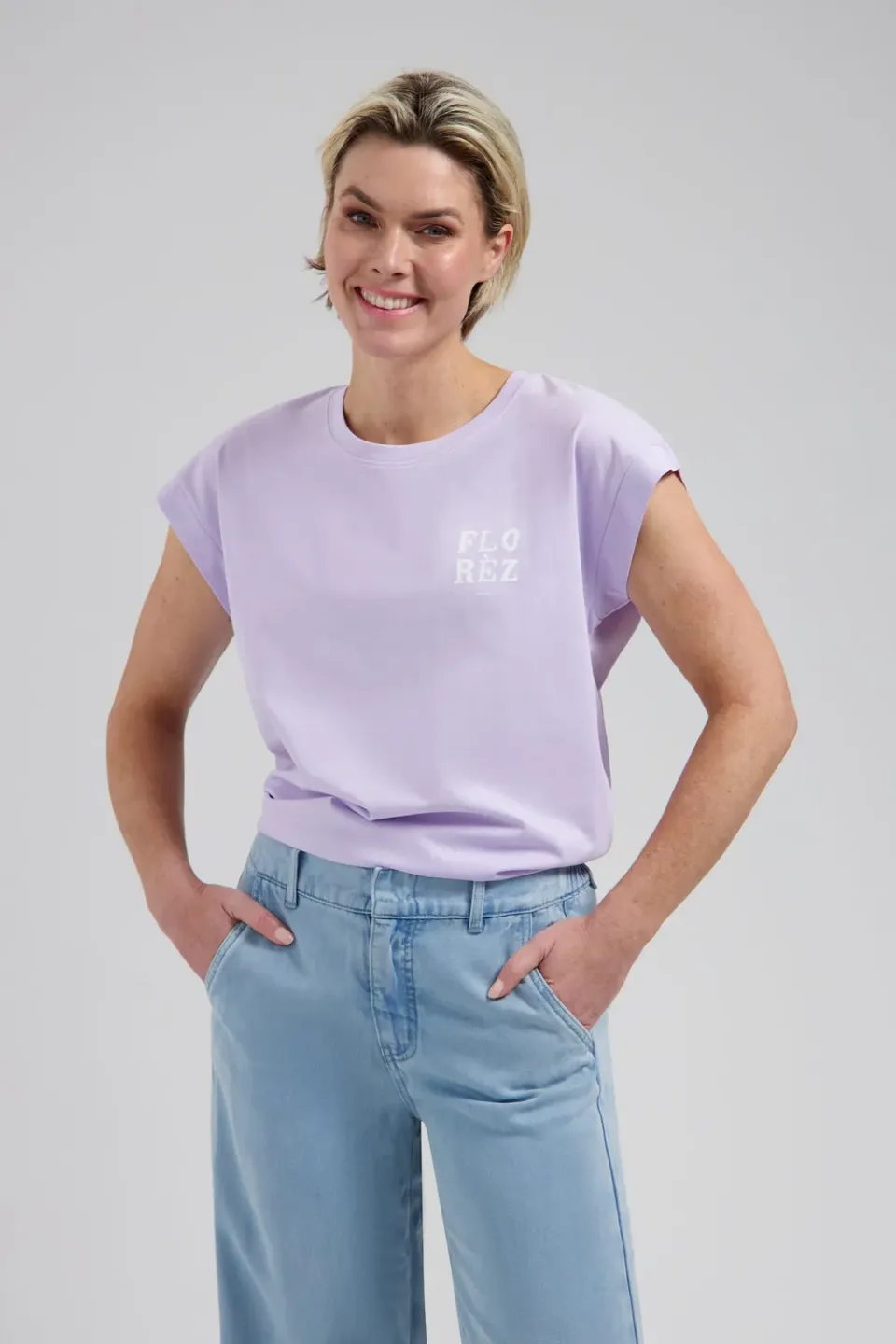Florez Coco T-shirt lila dames zijdemix