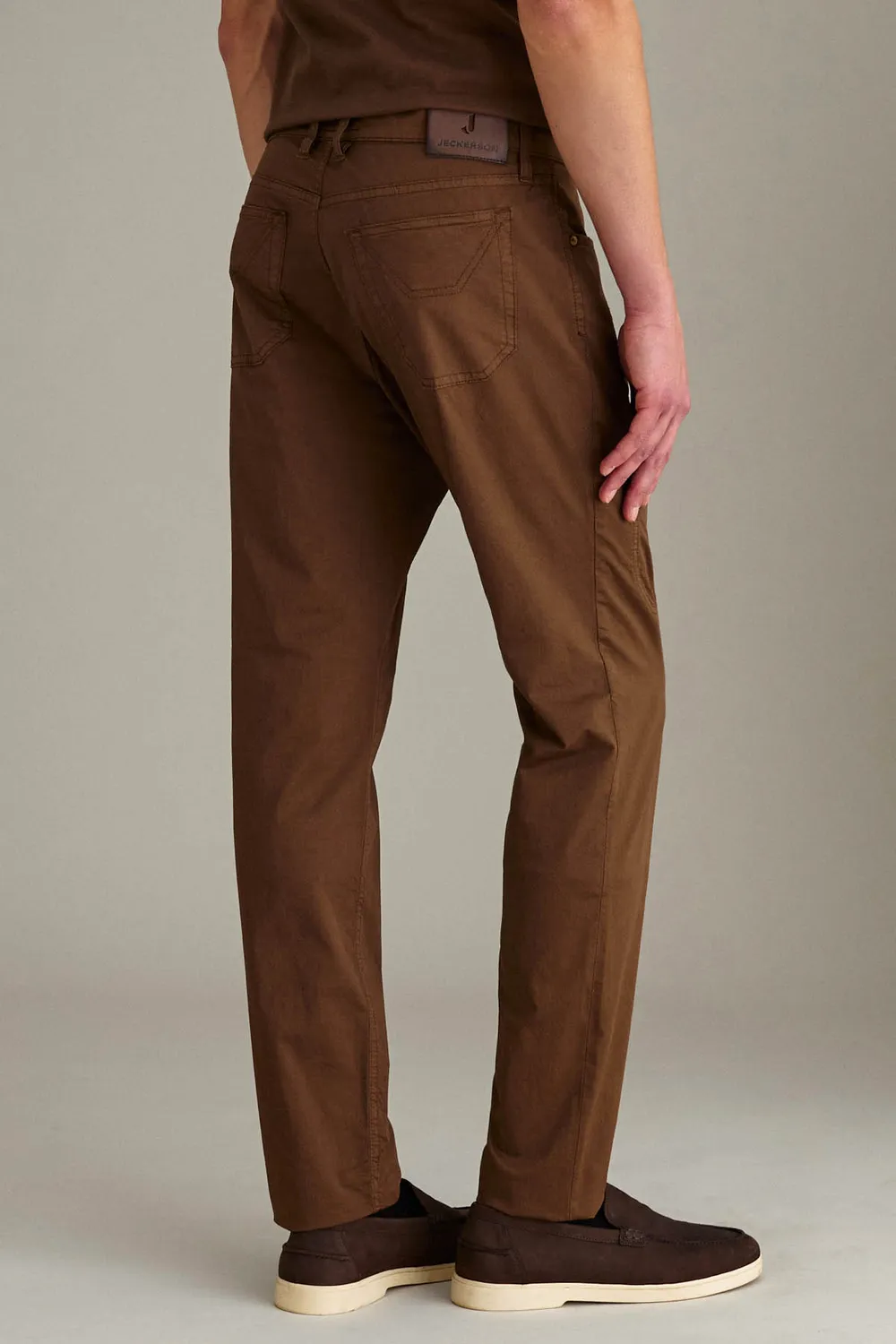 Jeckerson John slim fit broek bruin gabardine
