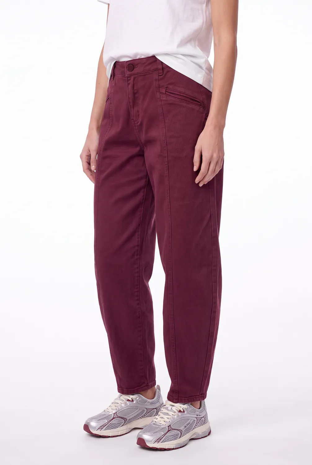 Florez Oxi jeans mauve wine barrel fit dames