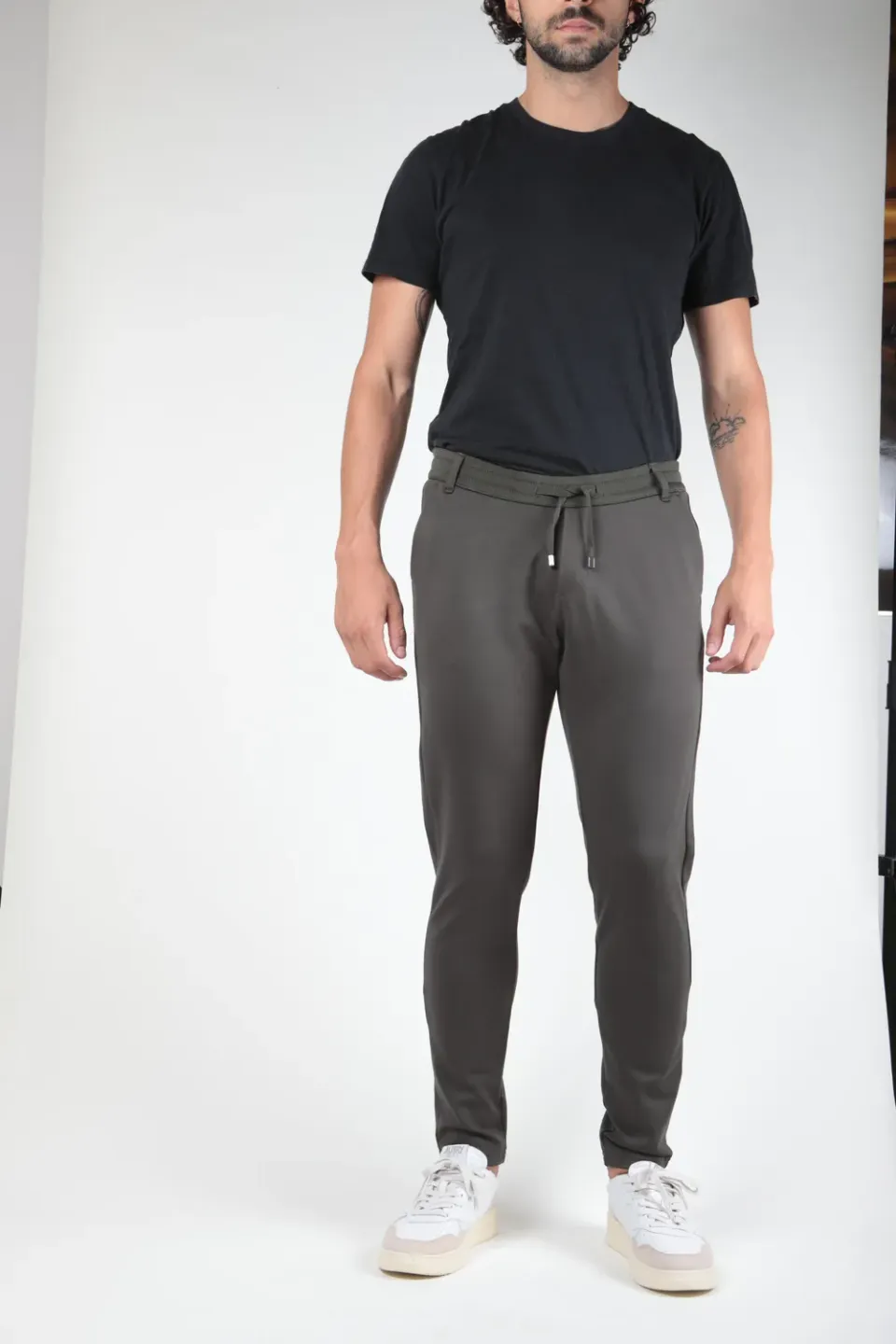 Impaqt Madrid broek dames kaki katoenlook
